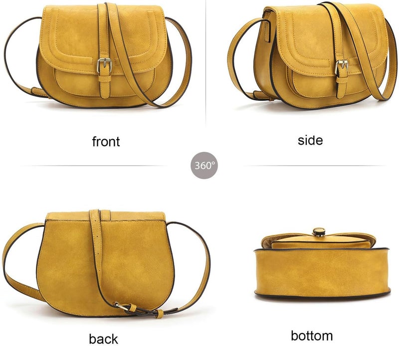 AFKOMST Crossbody Bags for Women,Small Saddle Purse and Boho Cross Body Handbags,Vegan Leather - Image 3